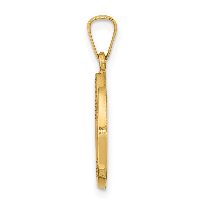 14k Polished and Satin Hollow Our Lady of Fatima Medal Round Pendant