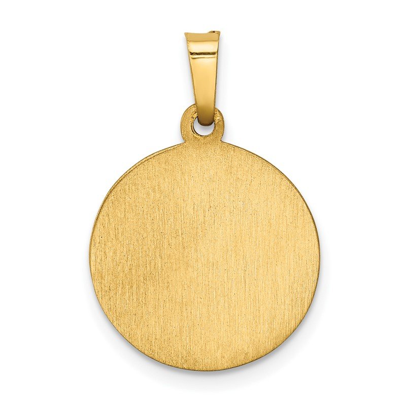 14k Polished and Satin Hollow Our Lady of Fatima Medal Round Pendant