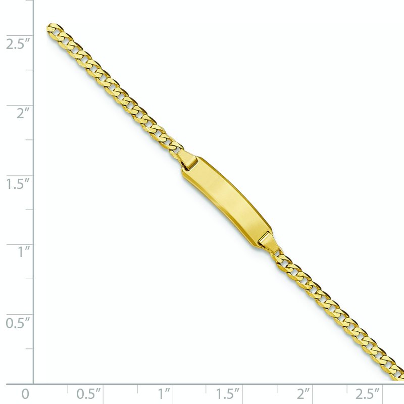 14k Polished Solid Chain/Solid Plate Curb Link 20x4.8mm Plate 5.5 inch Baby/Child ID Bracelet