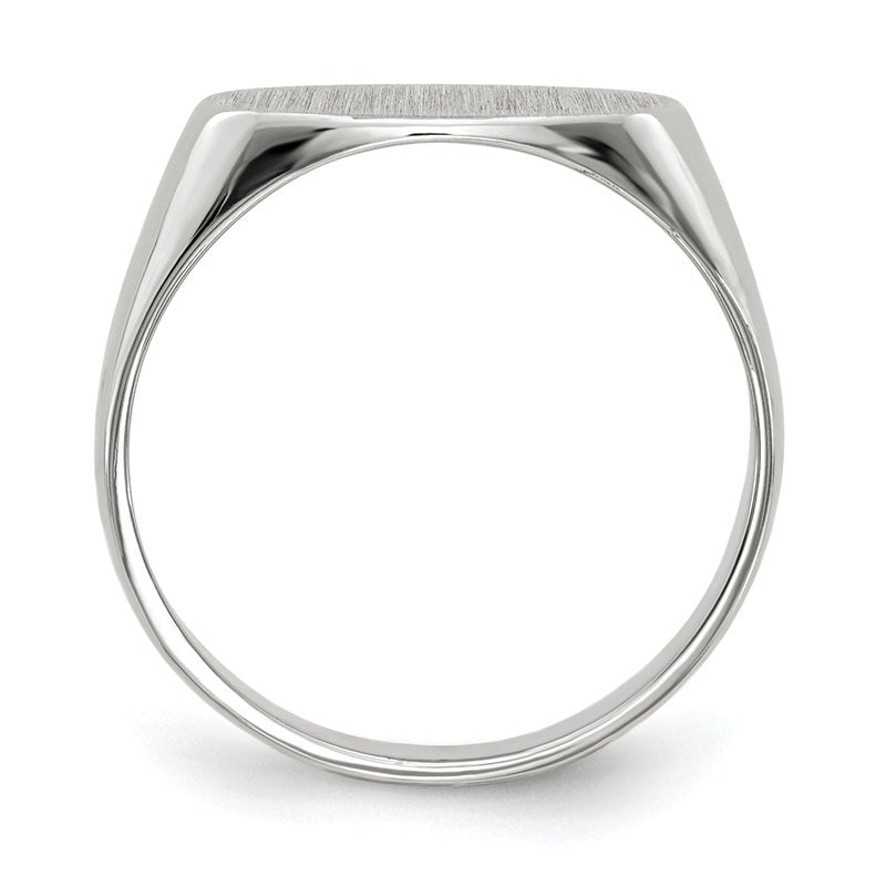 14k White Gold 12.0x6.5mm Closed Back Signet Ring