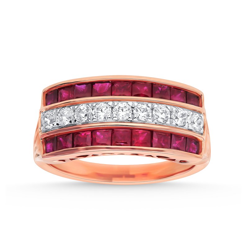 14K 0.37Ct Diamond  Ruby Ring