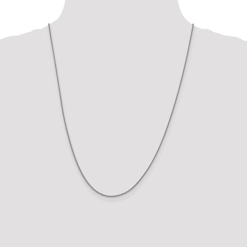 14K White Gold 1mm D/C Quadra Wheat Chain