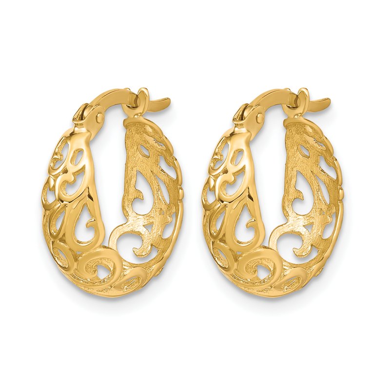10K Polished Hinged Hoop Earrings