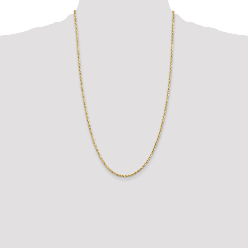 14K 10 Inch 2.25mm Diamond-cut Quadruple Rope Lobster Clasp Anklet