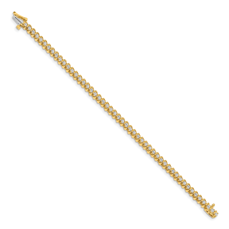 14k Complete 1.4 carat Round AA Diamond Fancy Spiral 7 inch Tennis Bracelet