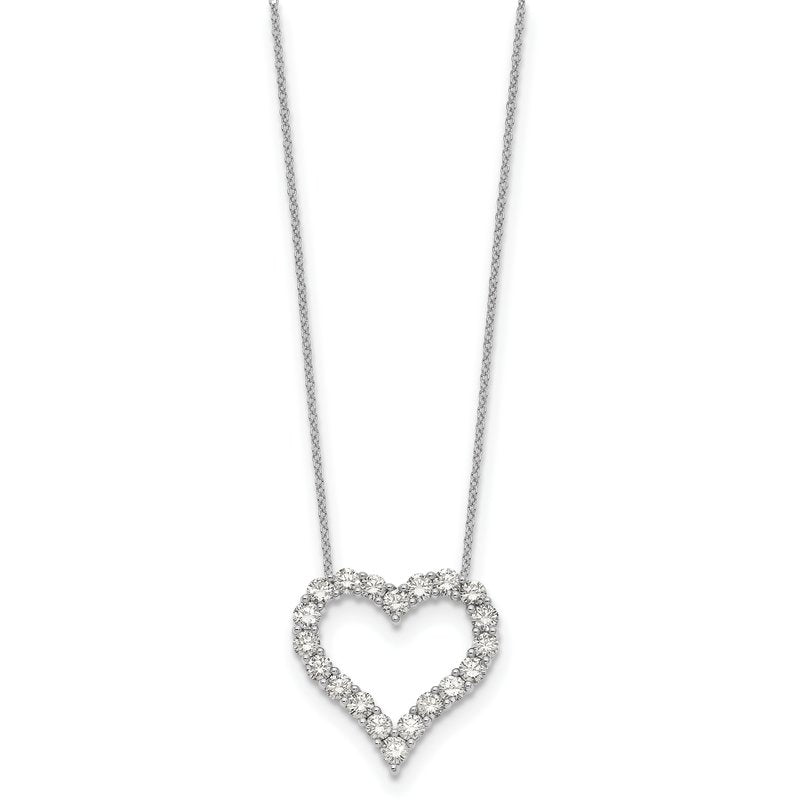 14k White Gold 1 carat Diamond Heart 18 inch Necklace