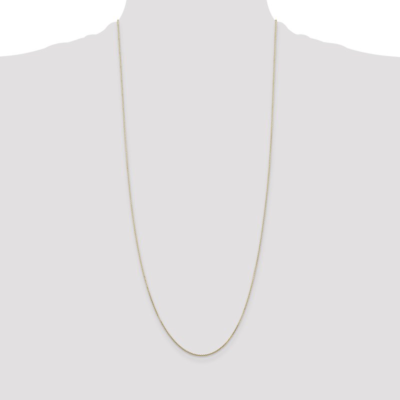 14K 26 inch .8mm Diamond-cut Round Open Link Cable with Lobster Clasp Chain