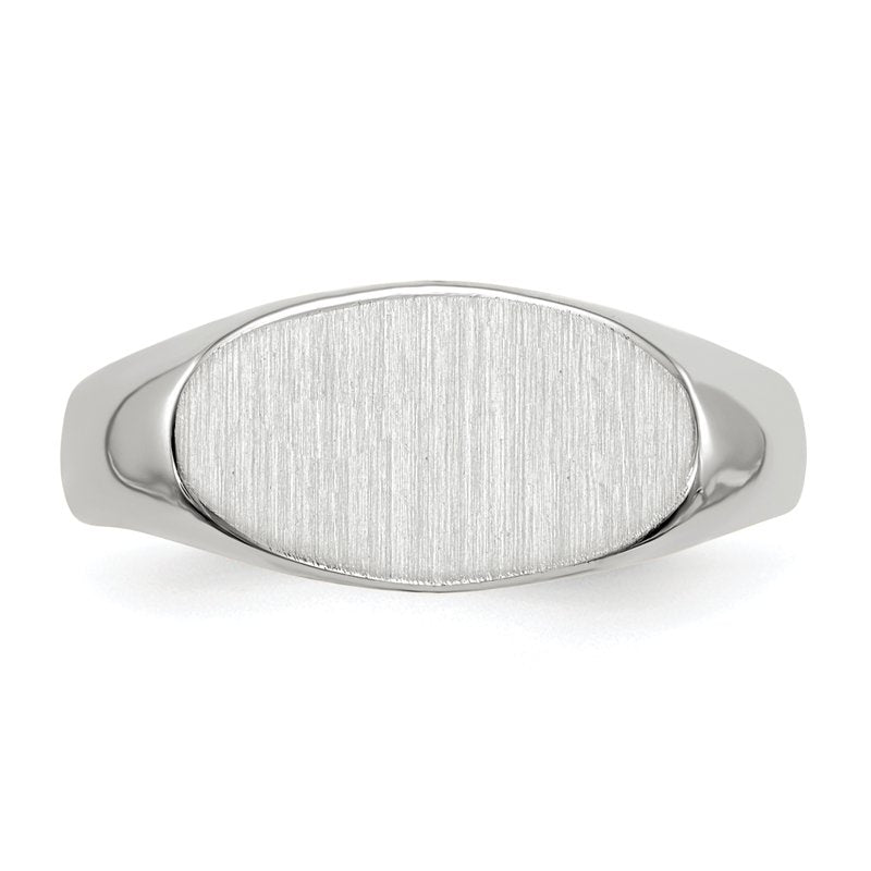 14k White Gold 13.5x7.5mm Closed Back Signet Ring