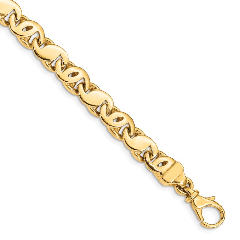 14K 20 inch 7.3mm Hand Polished Fancy S-Link with Fancy Lobster Clasp Chain
