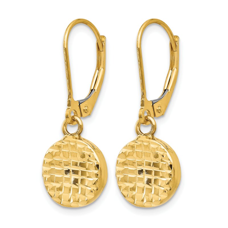 14K Polished D/C Leverback Earrings