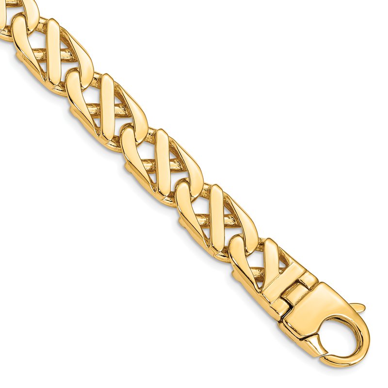 14K 20 inch 10.2mm Hand Polished Fancy Link with Fancy Lobster Clasp Chain