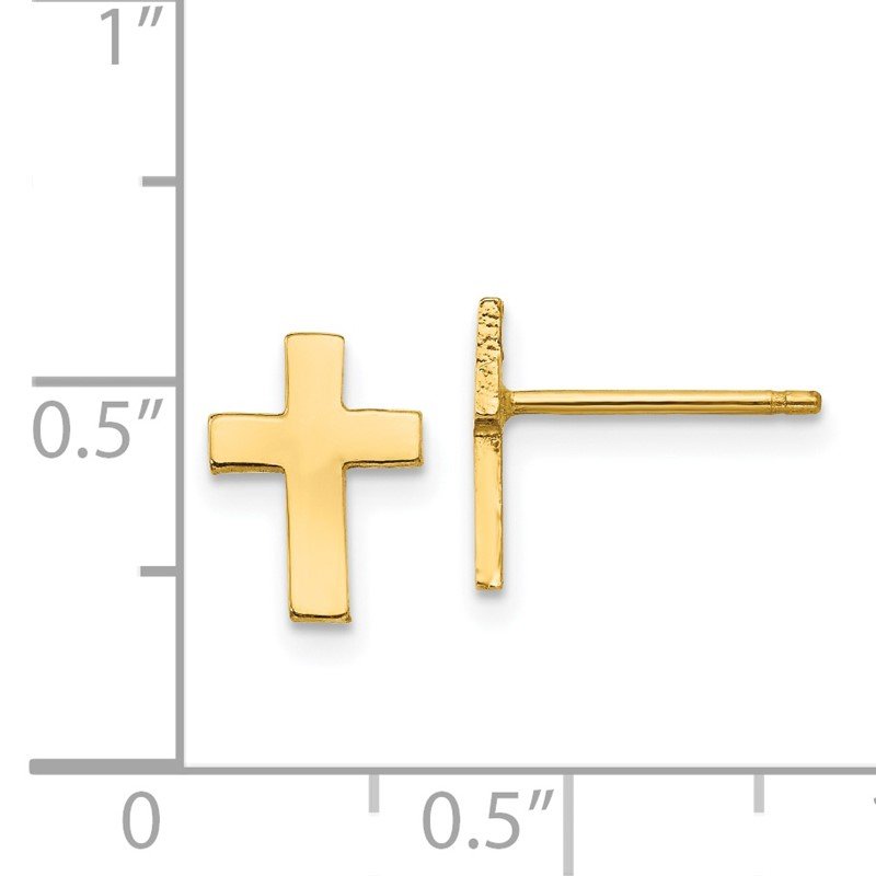 14k Polished Cross Earrings