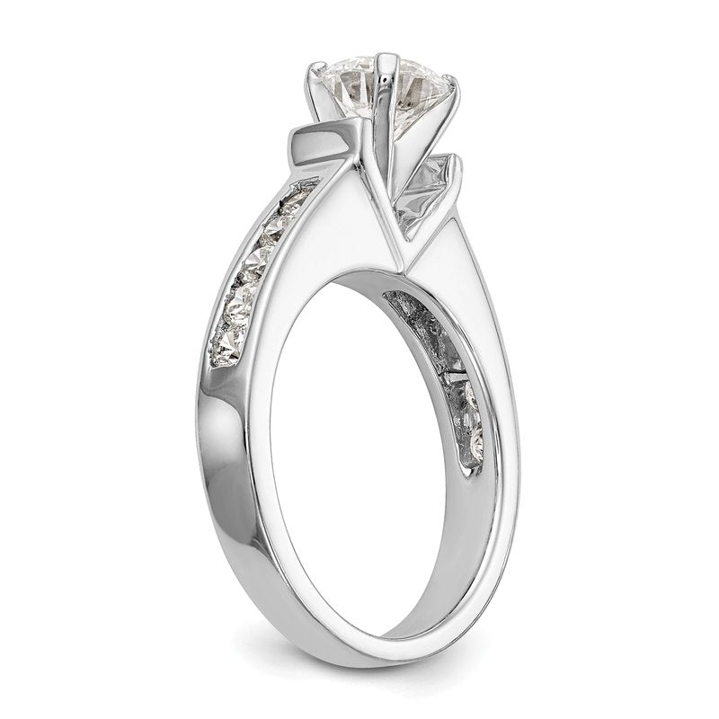 14K White Gold 1/2 carat Lab Grown Diamond VS+ F+ Semi-Mount Peg Set Engagement Ring