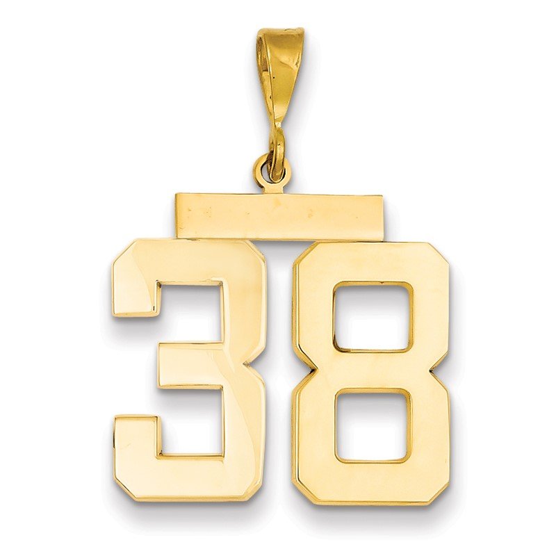 14k Large Polished Number 38 Charm