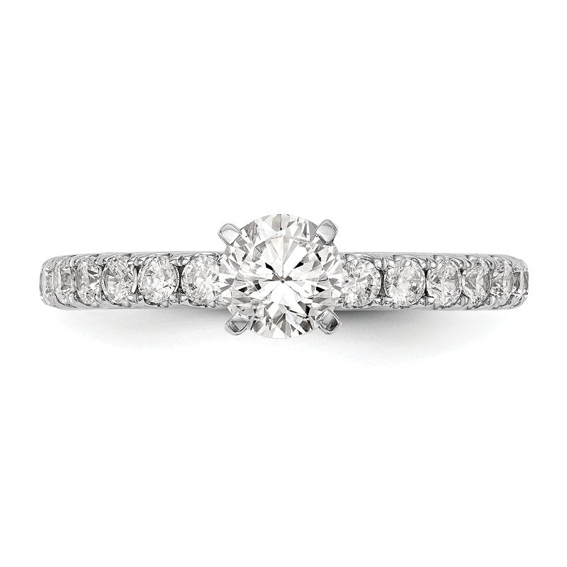 14K White Gold 1/2 carat Lab Grown Diamond VS+ F+ Semi-Mount Peg Set Engagement Ring