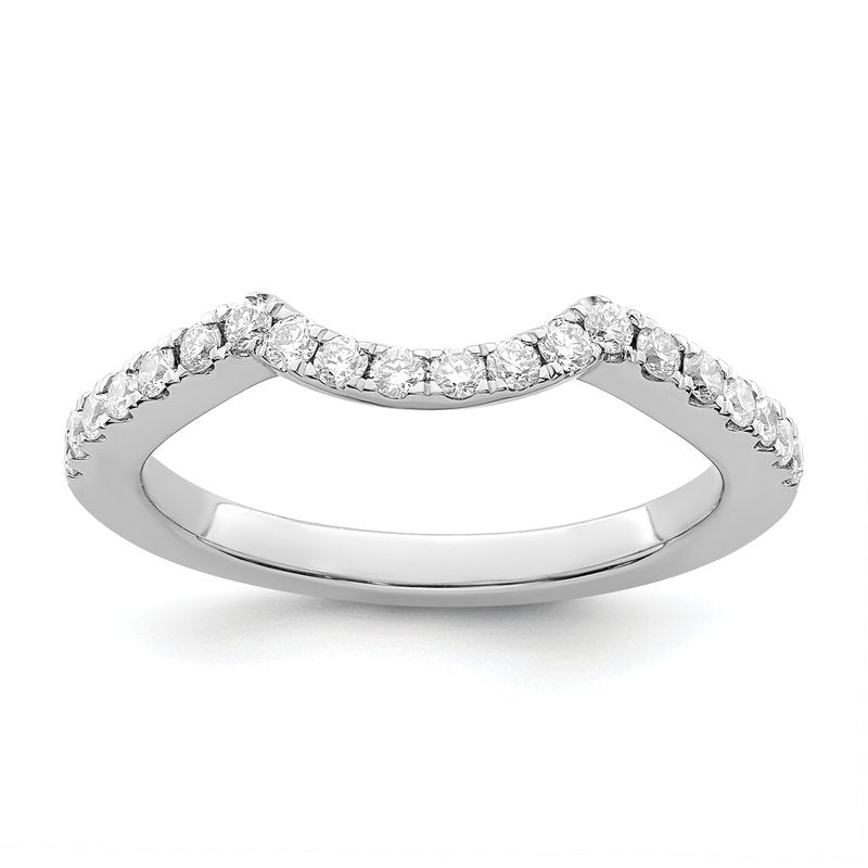 14K White Gold 1/4 carat Lab Grown Diamond VS/SI  D E F  Wedding Band