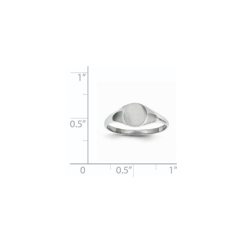 14k White Gold 6.5x7.5mm Closed Back Signet Ring