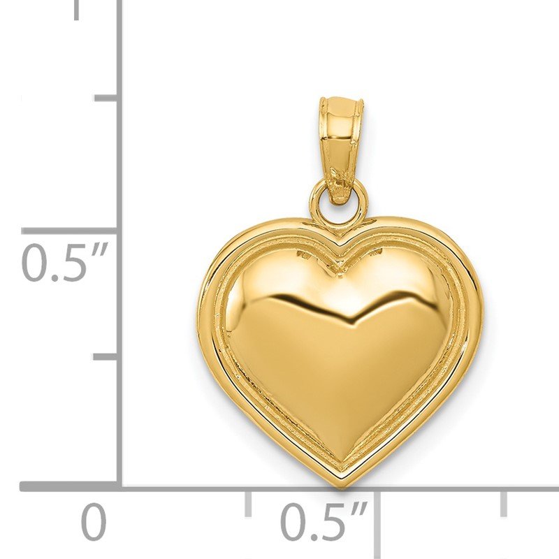 14k Polished Domed Heart Pendant