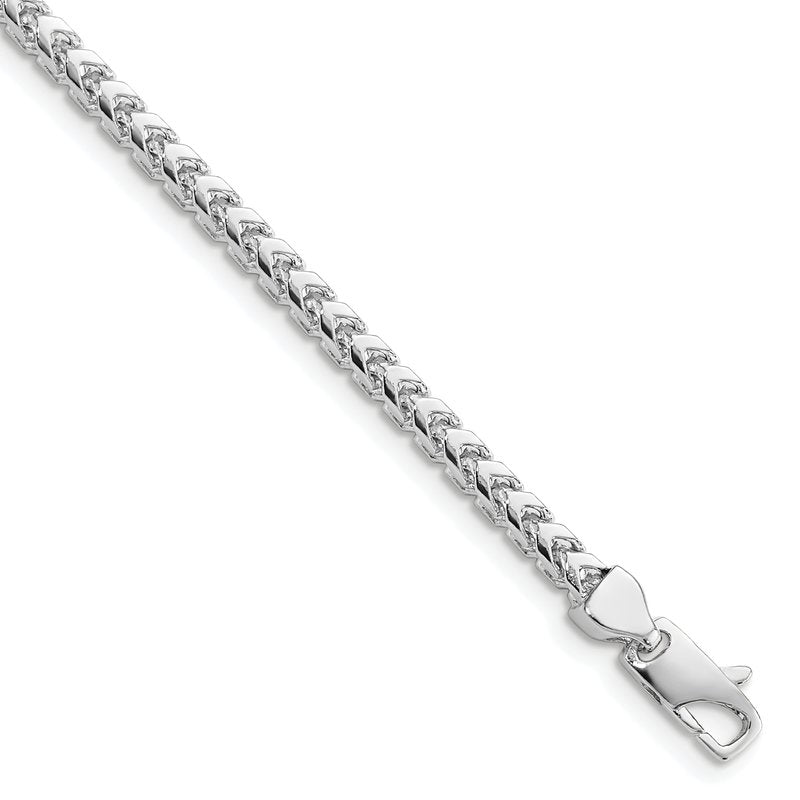 14K White Gold 18 inch 3mm Franco with Fancy Lobster Clasp Chain