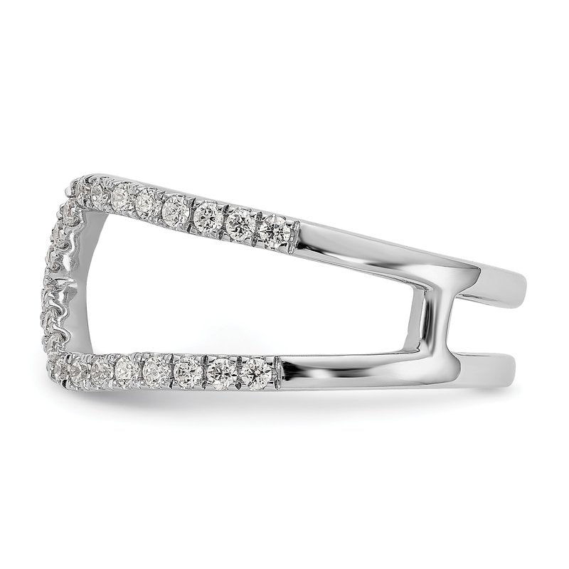 14K White Gold 1/2 carat Lab Grown Diamond VS+ F+ Complete Geometric Ring