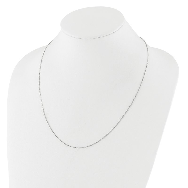 14K White Gold Adjustable  1.25mm D/C Cable Chain