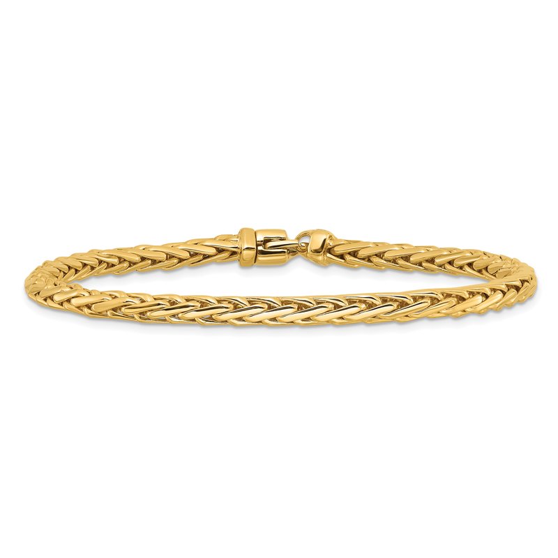 14K 20 inch 4.4mm Hand Polished Flat-Edged Woven Link with Lobster Clasp Chain
