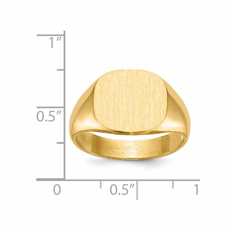 14k 13.5x12.0mm Open Back Mens Signet Ring