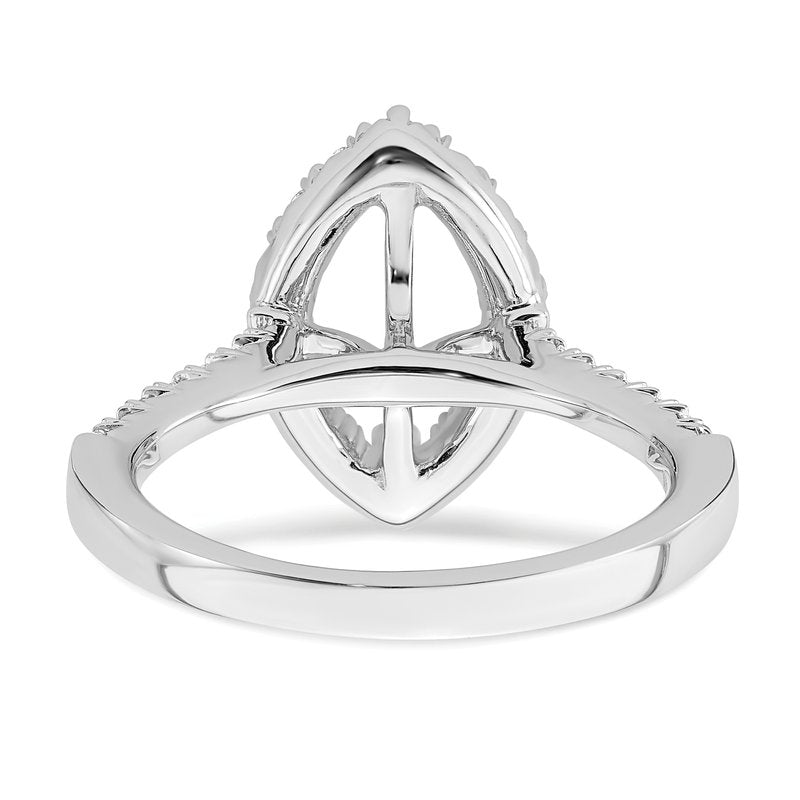 14K White Gold 1/3 carat Lab Grown Diamond VS+ F+ Semi-Mount Marquise Halo Engagement Ring