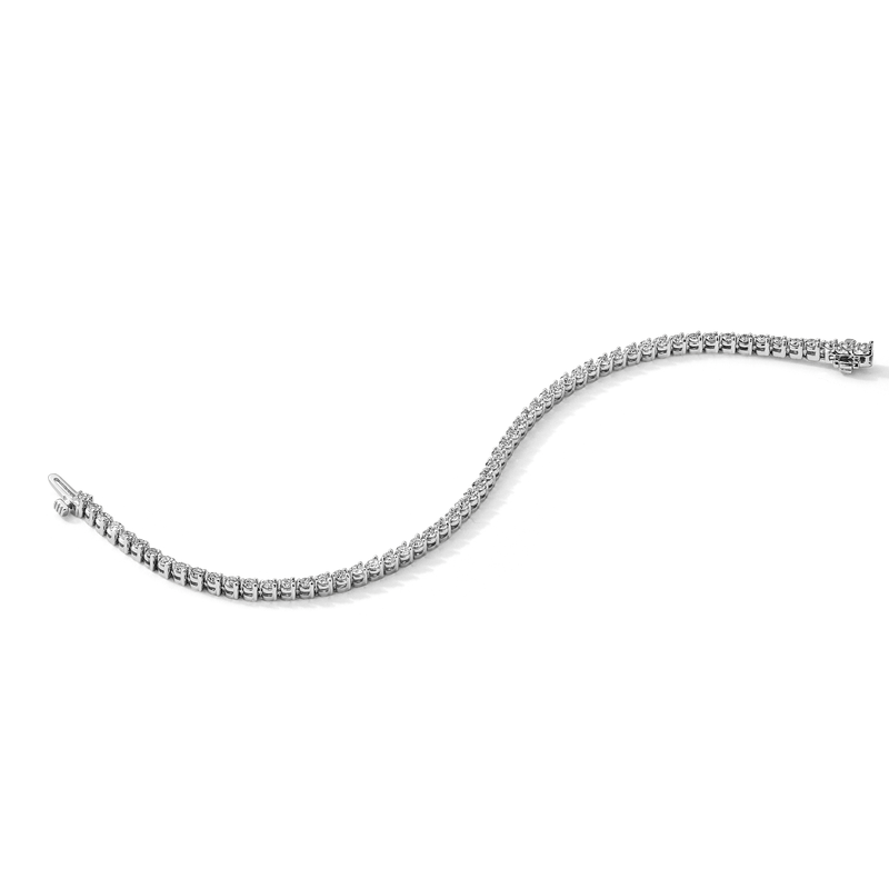 14K White Gold 2 3/8 carat Lab Grown Diamond VS+ F+ Complete Tennis Bracelet