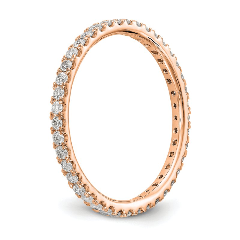 14K Rose Gold 1/2 carat Lab Grown Diamond VS+ F+ Size 4.5 Complete Eternity Band