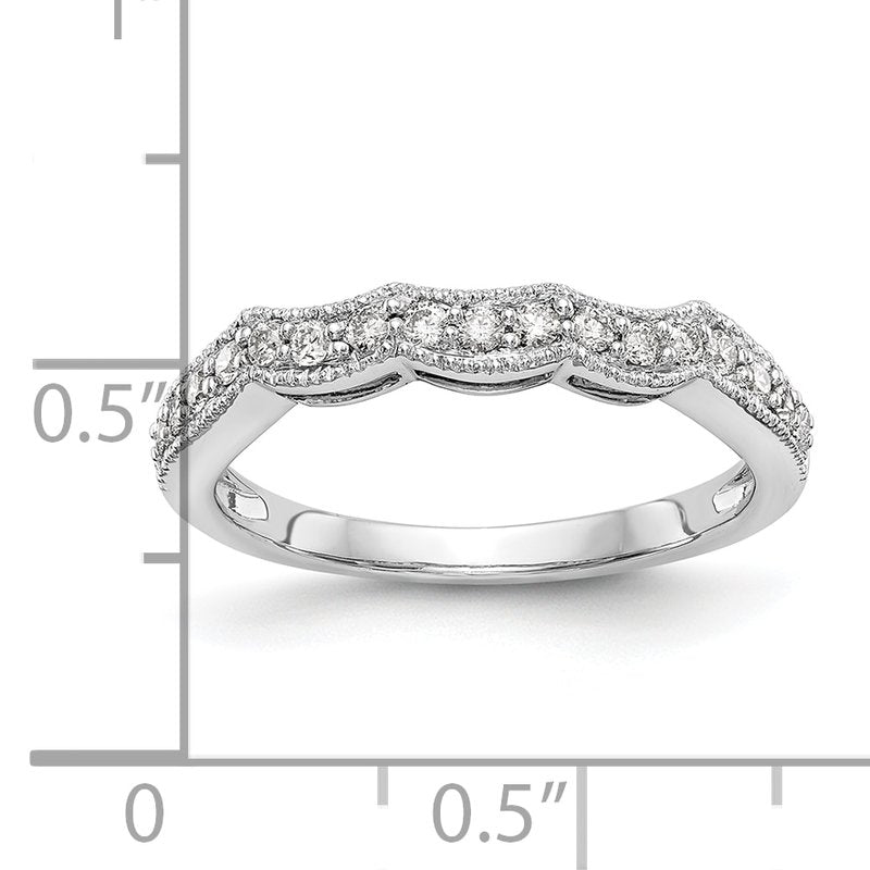 14K White 1/4 carat Lab Grown Diamond VS+ F+ Complete Wedding Band