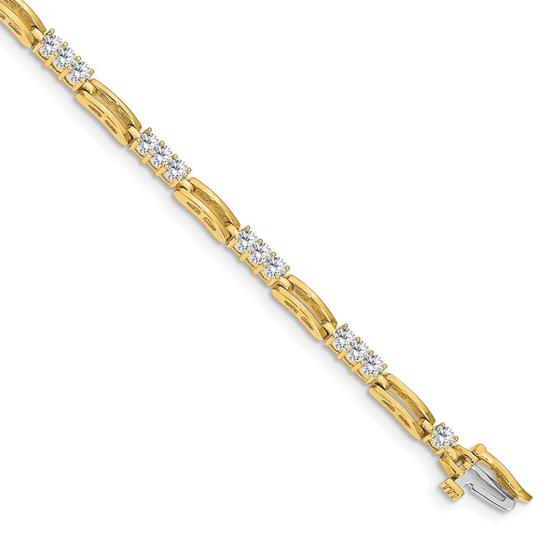 14k Complete 1.5 carat Round VS Diamond Paperclip Link 7 inch Tennis Bracelet