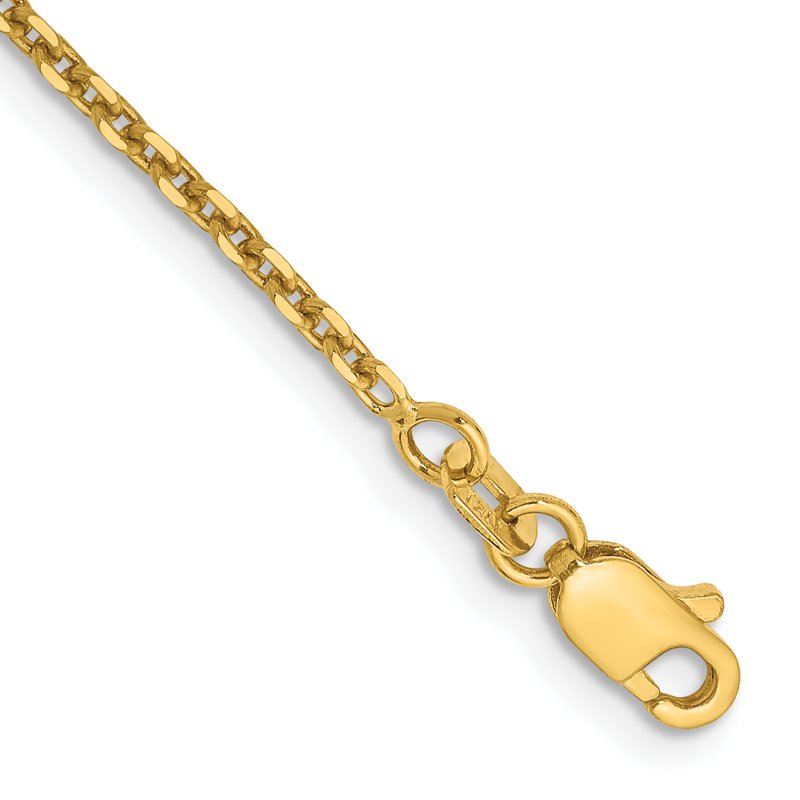 14K 26 inch 1.65mm Solid Diamond-cut Cable with Lobster Clasp Chain