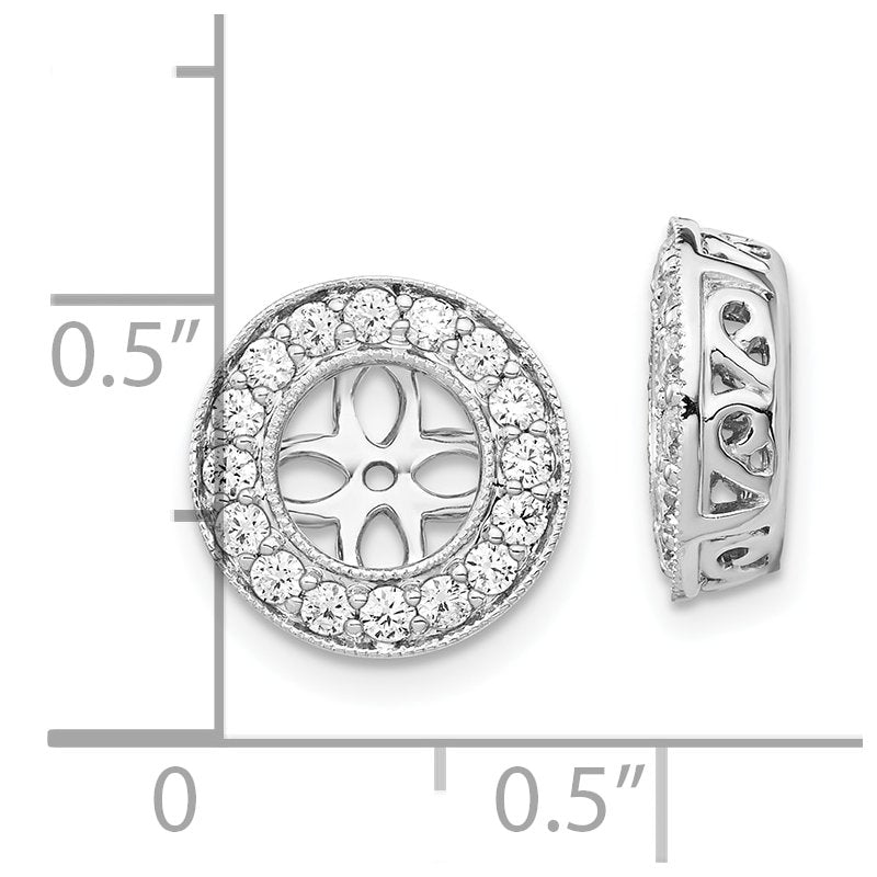 14K White Gold 1/2 carat Lab Grown Diamond VS+ F+ for 5.5-6mm Studs Complete Earring Jackets
