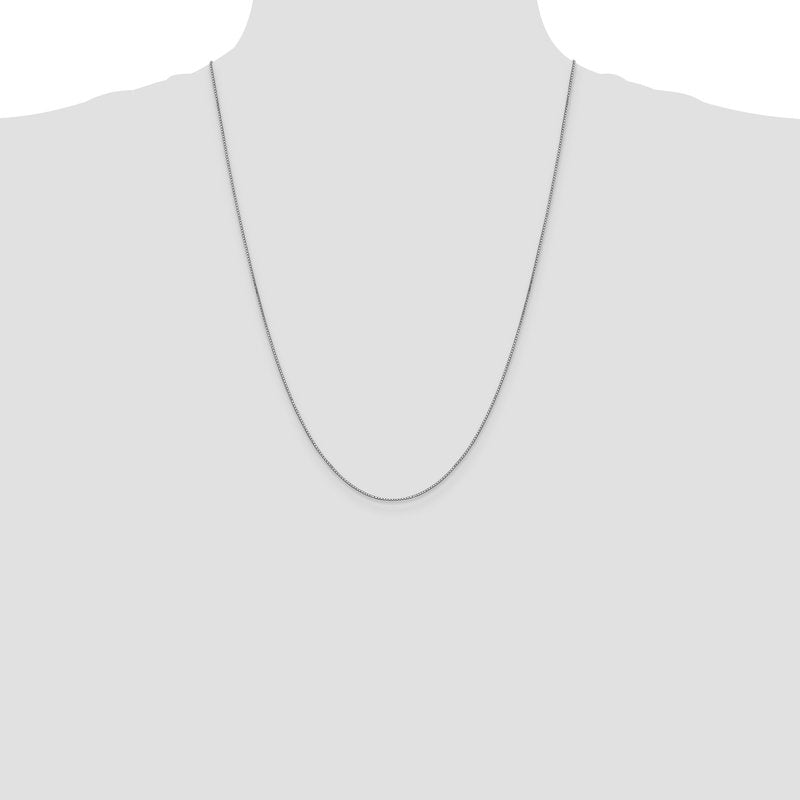 14K White Gold 26 inch .9mm Box with Lobster Clasp Chain