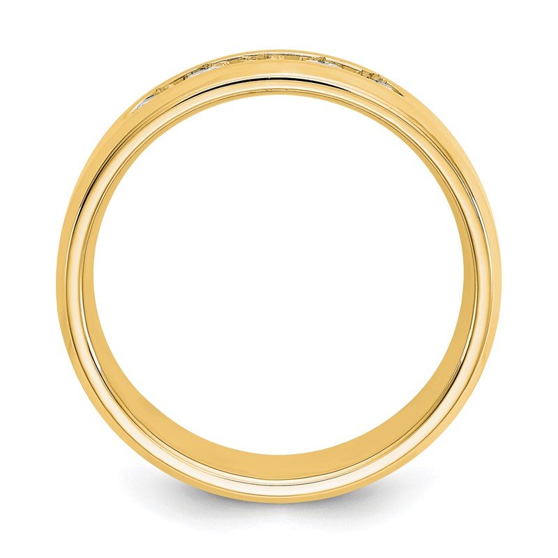 14K White Gold Men's 1/2 carat Lab Grown Diamond VS/SI  D E F  5 Stone Beveled Edge Size 11 Band