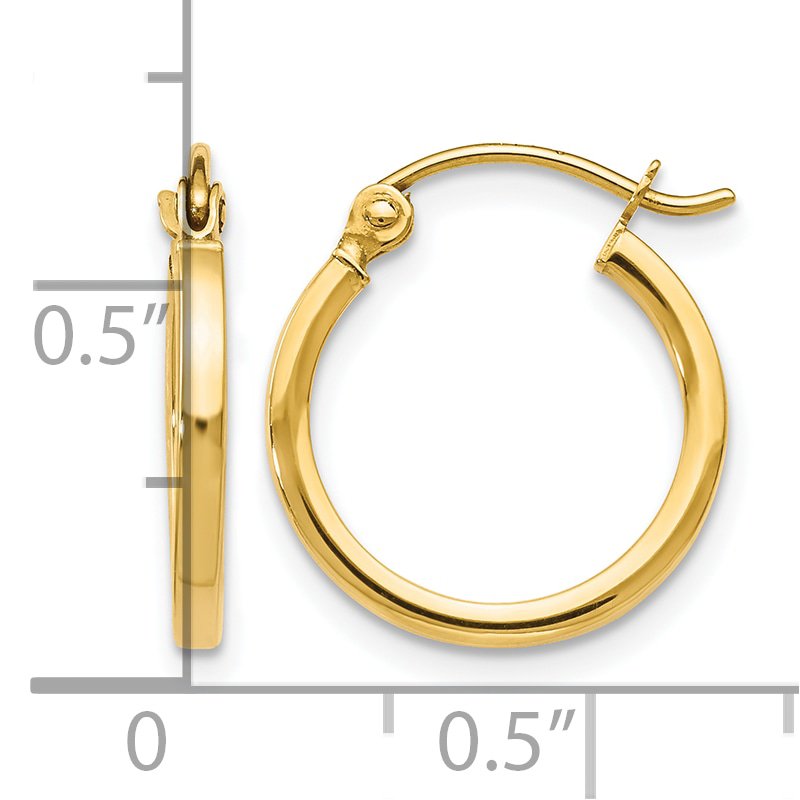 10K Polished Hinged Hoop Earrings