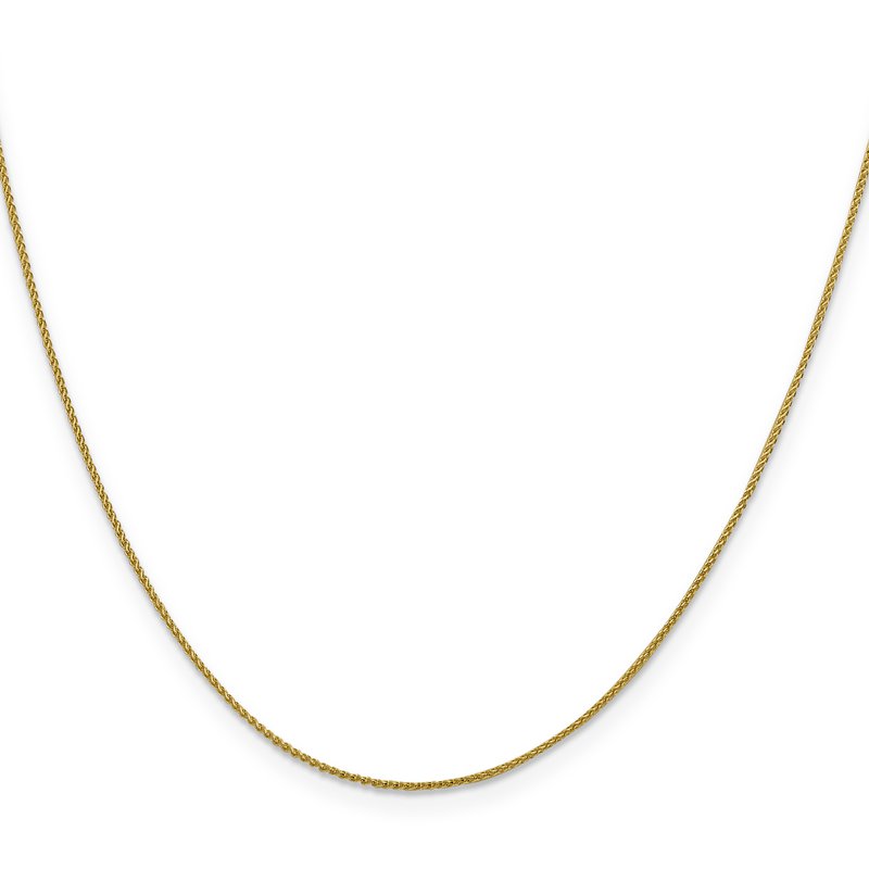 18K 16 inch 1mm Diamond-cut Spiga with Spring Ring Clasp Chain