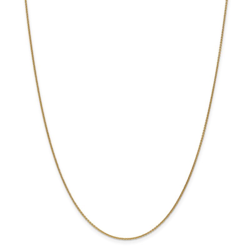14K 14 inch 1mm Round Open Link Cable with Lobster Clasp Chain