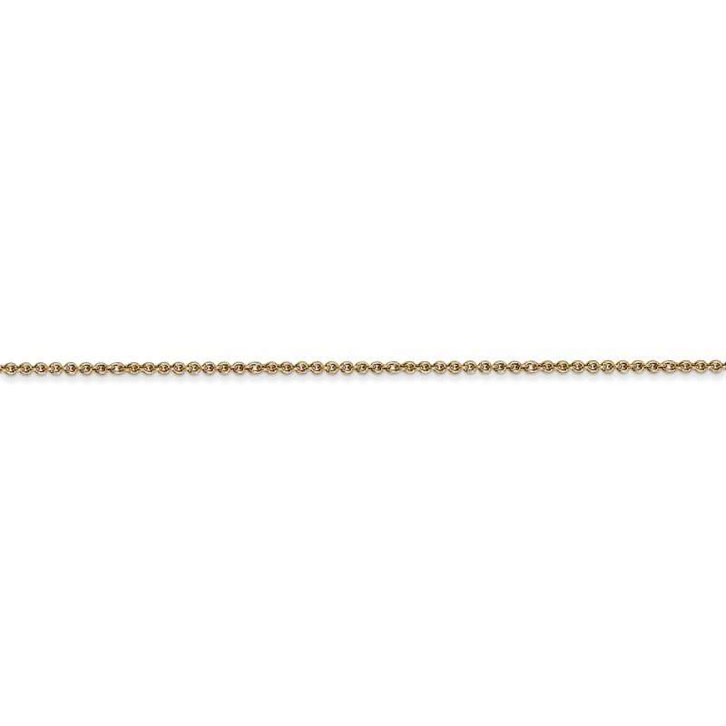 14K 14 inch 1mm Round Open Link Cable with Lobster Clasp Chain
