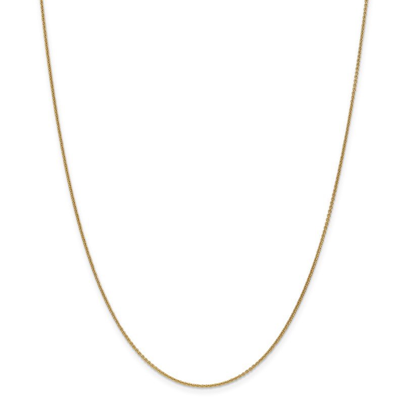 14K 14 inch 1mm Round Open Link Cable with Lobster Clasp Chain
