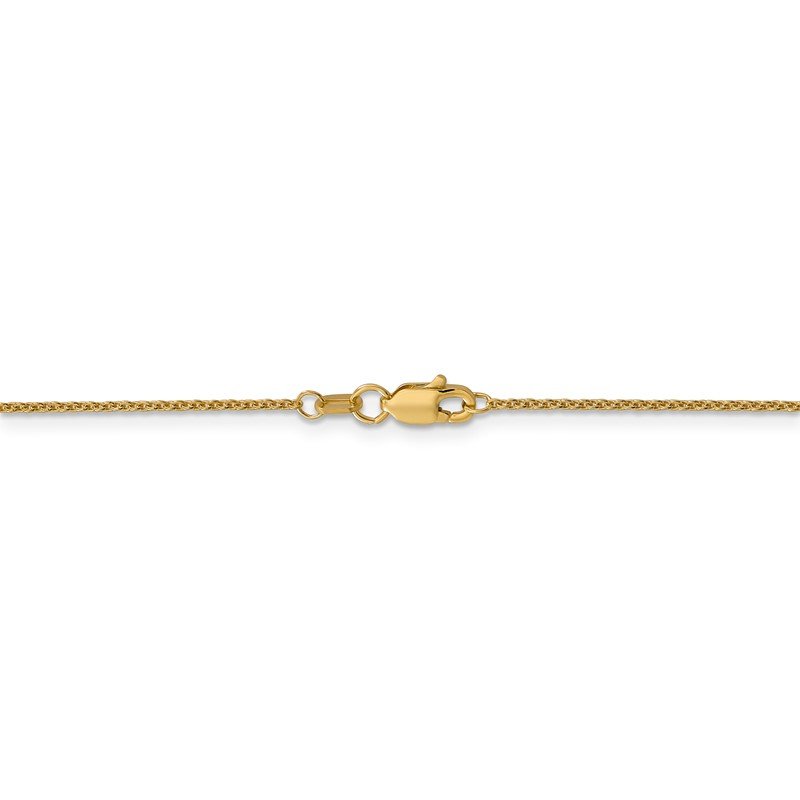 14K 14 inch 1mm Round Open Link Cable with Lobster Clasp Chain