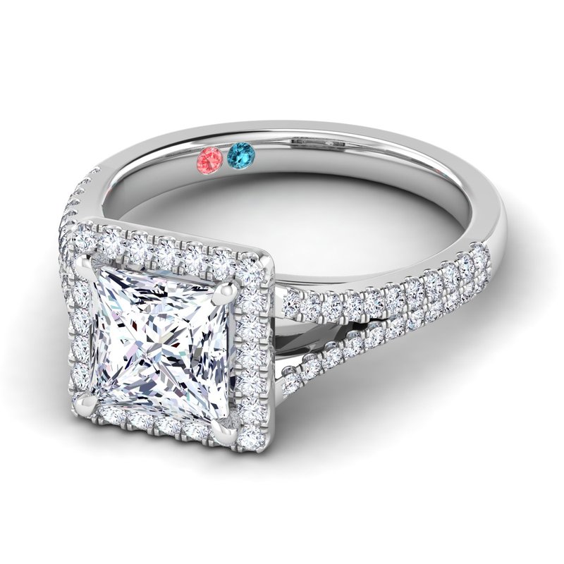 Lab Grown Diamond Halo Split Shank Ring