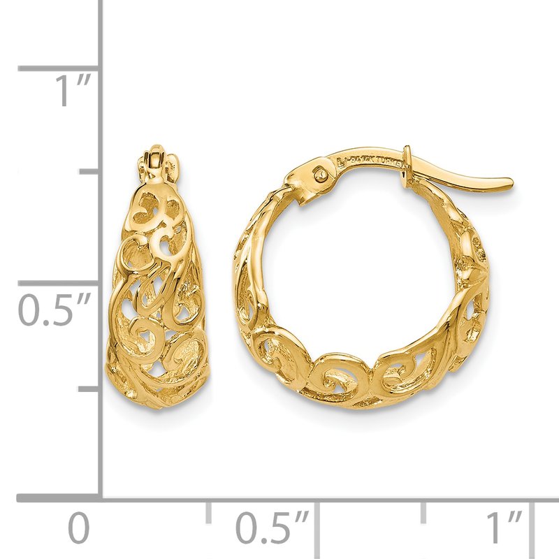 10K Polished Hinged Hoop Earrings
