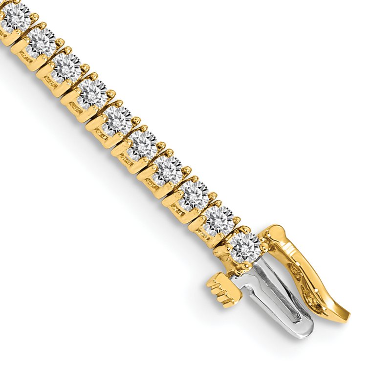 14k Complete 3.05 carat Round AAA Diamond 4-prong 7 inch Tennis Bracelet