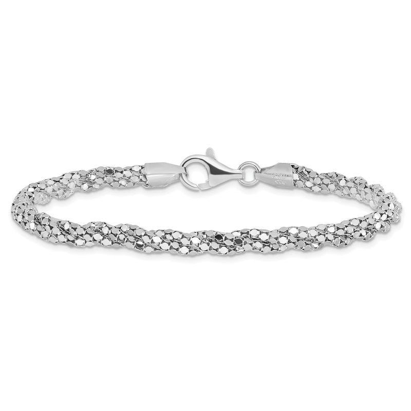Sterling Silver Polished Mesh Bracelet