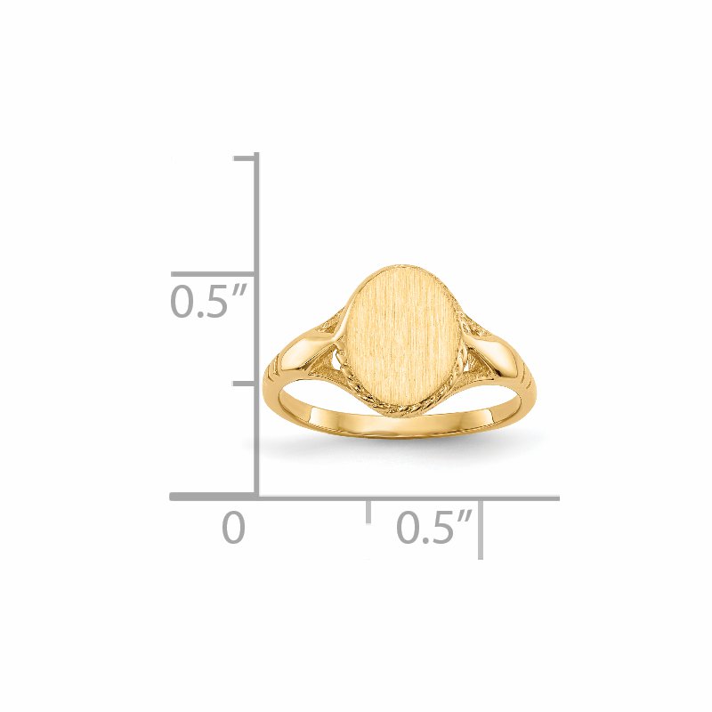 14k 8.5x6.5mm Open Back Child's Signet Ring