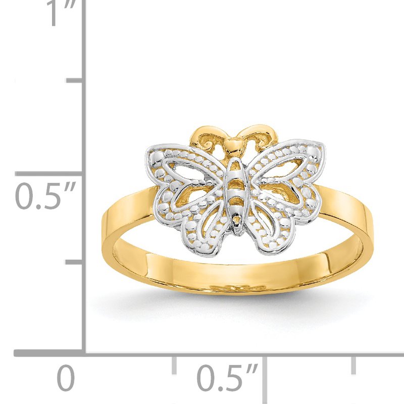 14k w/Rhodium Butterfly Ring