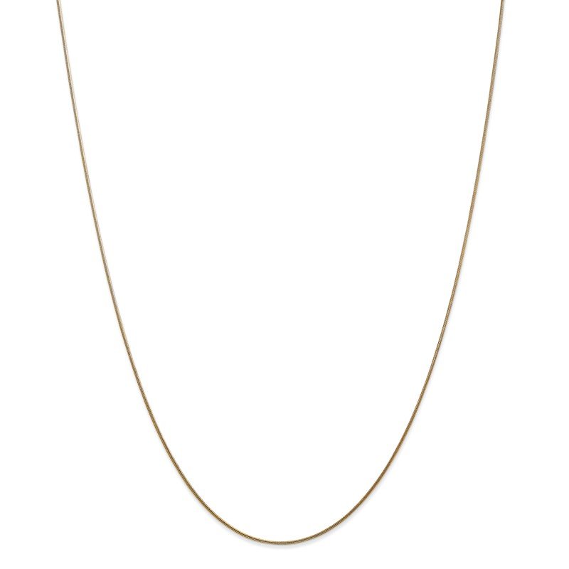 14K 10 inch .8mm Round Snake with Lobster Clasp Anklet