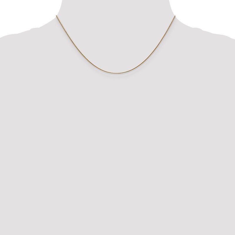 14K 10 inch .8mm Round Snake with Lobster Clasp Anklet